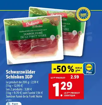 Lidl Schwarzwälder Schinken IGP offre