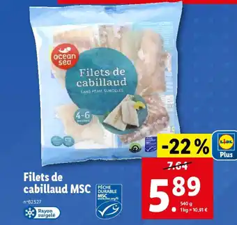 Lidl Filets de cabillaud MSC offre