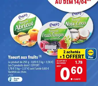 Lidl Yaourt aux fruits (3) offre