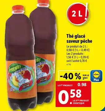 Lidl Thé glacé saveur pêche offre