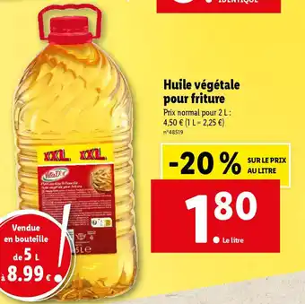 Lidl Huile végétale pour friture offre