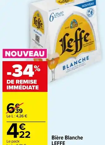 Carrefour Market Bière Blanche LEFFE 5,7% vol., 6 x 25 cl. offre