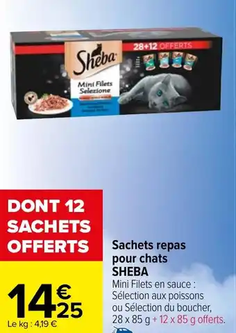 Carrefour Market Sachets repas pour chats SHEBA offre