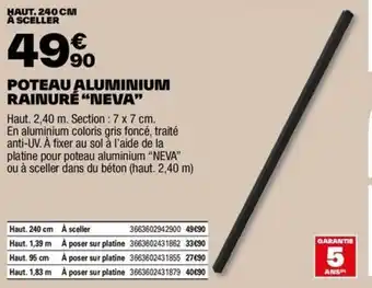 Brico Dépôt POTEAU ALUMINIUM RAINURÉ "NEVA" offre