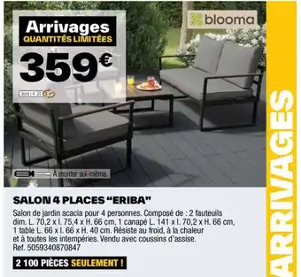 Brico Dépôt SALON 4 PLACES “ERIBA” offre