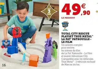 La pat’ patrouille total city rescue playset true metal™ - le film