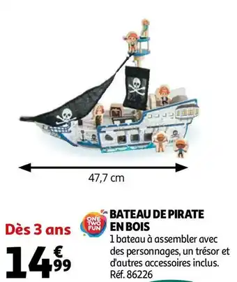 Auchan One two fun bateau de pirate en bois offre