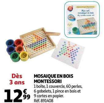 Auchan Mosaique en bois montessori offre