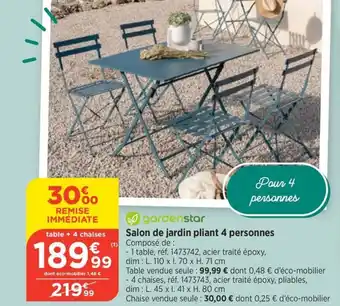 Salon de jardin pliant 4 personnes