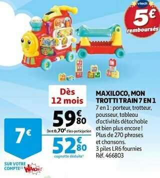 Auchan Maxiloco, mon trotti train 7 en 1 offre