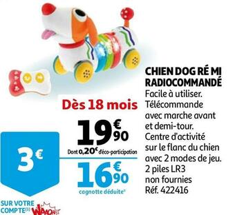 Auchan Chien dog ré mi radiocommandé offre
