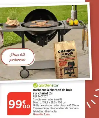 Bi1 Barbecue à charbon de bois sur chariot (25) offre