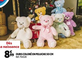Auchan Ours coloré en peluche 50 cm offre