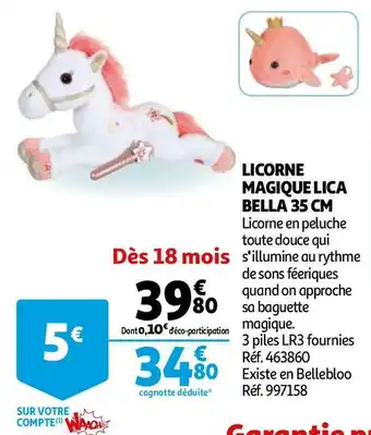 Auchan Licorne magique lica bella offre