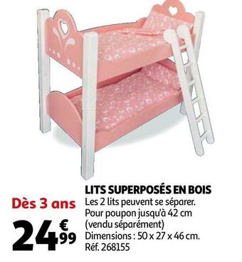 Auchan Lits superposés en bois offre