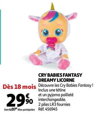 Auchan Cry babies fantasy dreamy licorne offre
