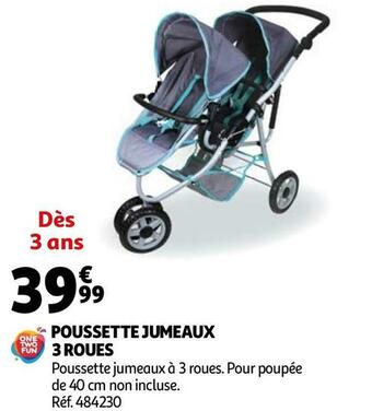 Poussette jumeaux 3 roues