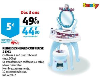 Reine des neiges coiffeuse 2 en 1