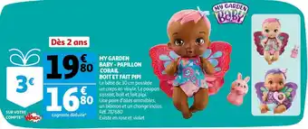 Auchan My garden baby my garden baby - papillon corail boit et fait pipi offre