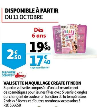 Valisette maquillage create it neon