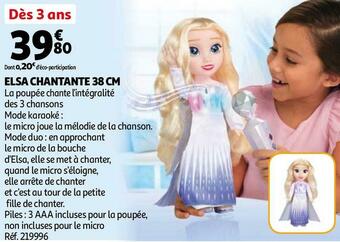 Auchan Elsa chantante 38 cm offre