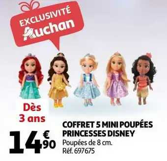Auchan Disney coffret 5 mini poupées princesses offre