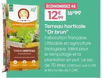 Truffaut Or brun Terreau horticole offre