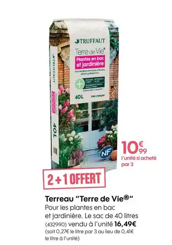 Truffaut Terre de Vie Terreau offre