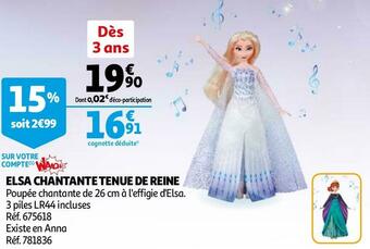 Auchan Elsa chantante tenue de reine offre