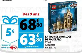Auchan Lego la tour de l'horloge de poudlard offre