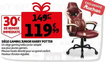 Auchan Siège gaming junior harry potter offre