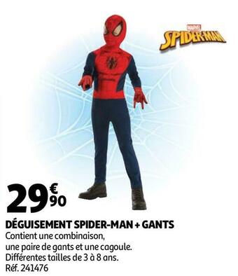 Auchan Déguisement spider-man + gants offre