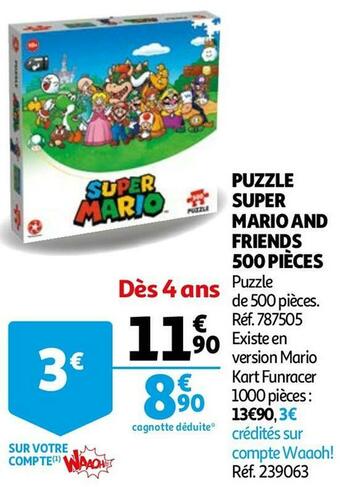 Auchan Puzzle super mario and friends 500 pièces offre