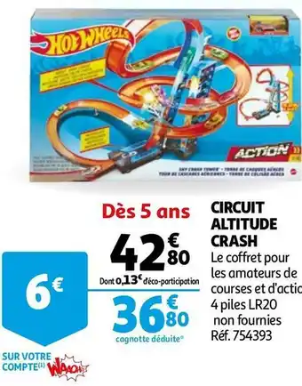 Auchan Hot wheels circuit altitude crash offre