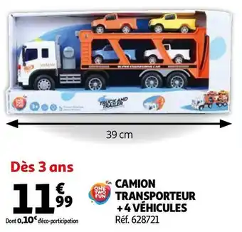 Auchan Camion transporteur + 4 véhicules offre