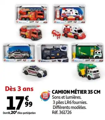 Auchan One two fun camion métier 35 cm offre