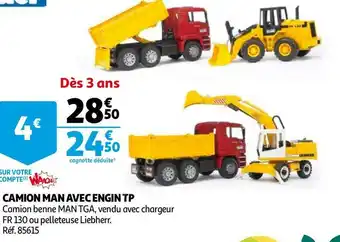 Bruder camion man avec engin tp