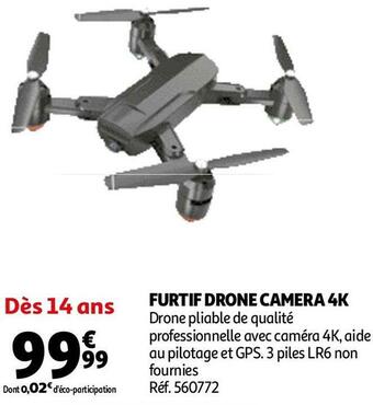 Auchan Furtif drone camera 4k offre