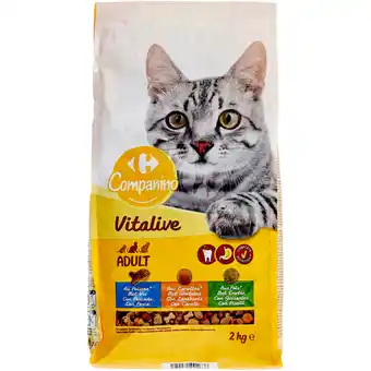 Carrefour Market CARREFOUR COMPANINO VITALIVE Croquettes pour chats adultes offre