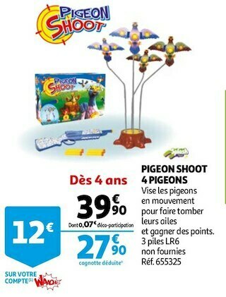 Auchan Pigeon shoot 4 pigeons offre