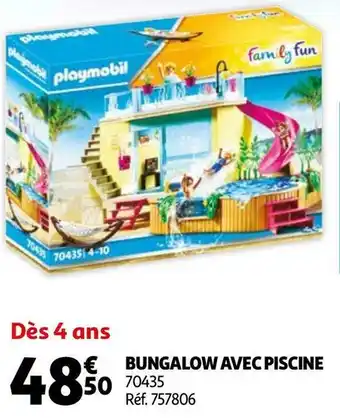 Auchan Playmobil bungalow avec piscine offre