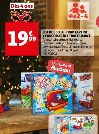 Lot de 3 jeux : trap tartine + cargo barjo + trace limace