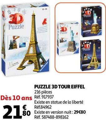 Auchan Puzzle 3d tour eiffel offre
