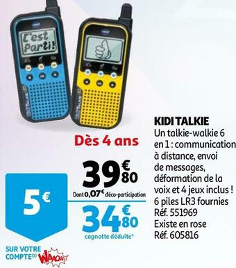 Auchan Kidi talkie offre
