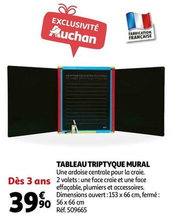 Auchan Tableau triptyque mural offre