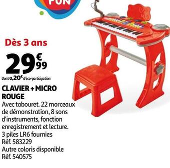 Auchan Clavier + micro rouge offre