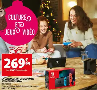 Auchan La console standard joy-con bleu neon offre