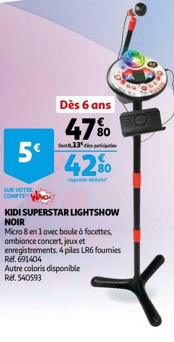Auchan Kidi superstar lightshow noir offre