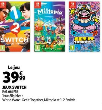 Auchan Jeux switch offre