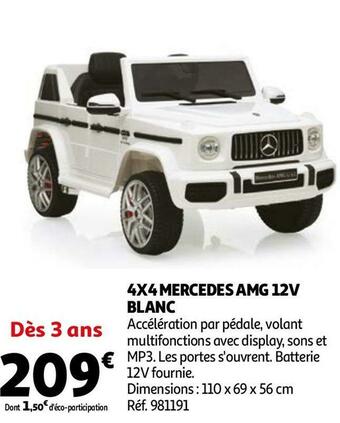 Auchan 4x4 mercedes amg 12v blanc offre